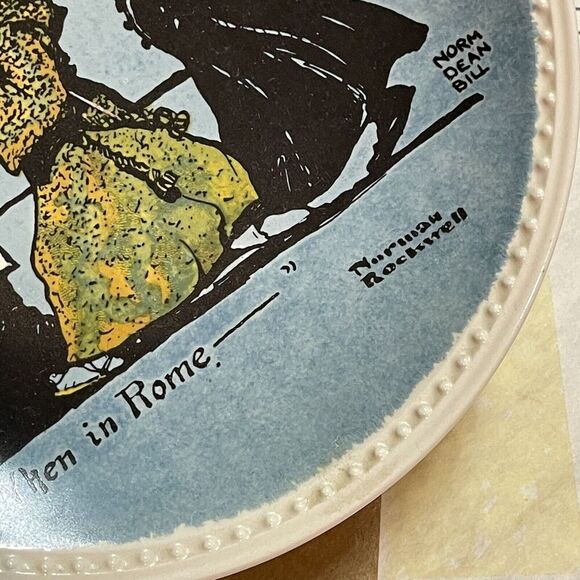 NORMAN ROCKWELL WHEN IN ROME Rockwell on Tour Collector Plate Newell Knowles - Picture 5 of 10